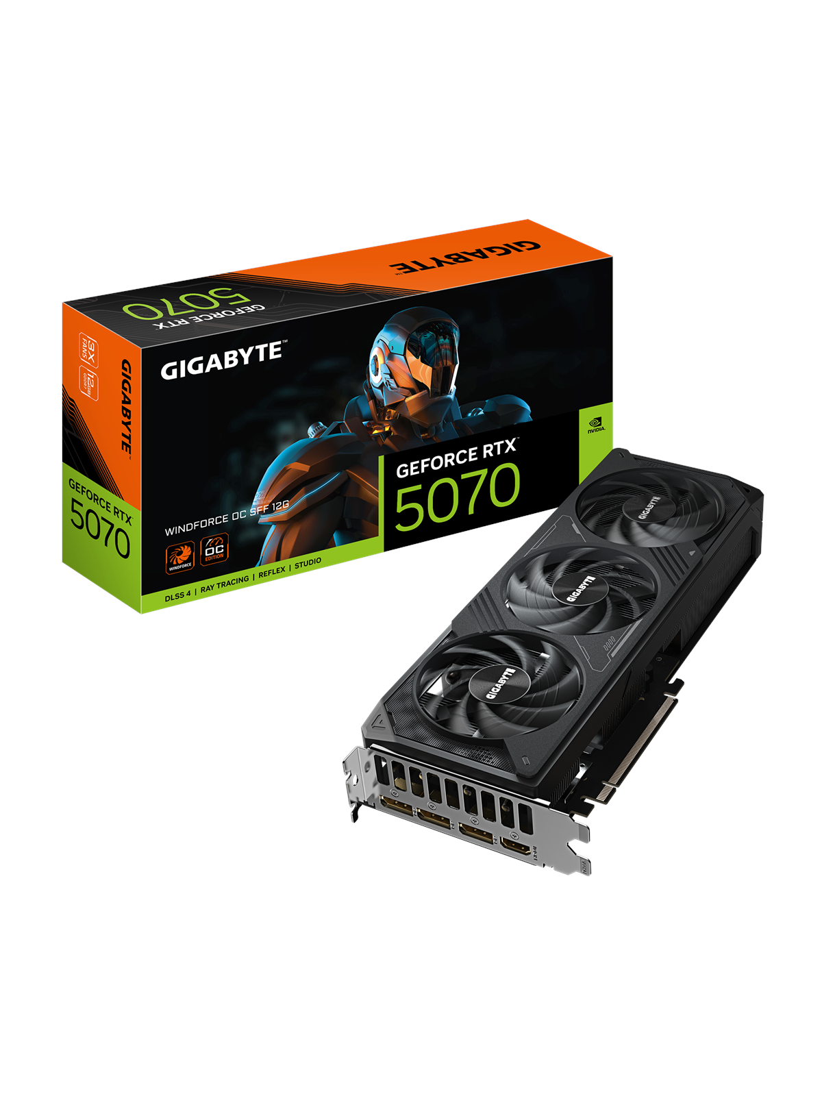 GIGABYTE GeForce RTX 5070 WindForce 3 OC - 12GB GDDR7 RAM - Grafikkort, Grafikkort