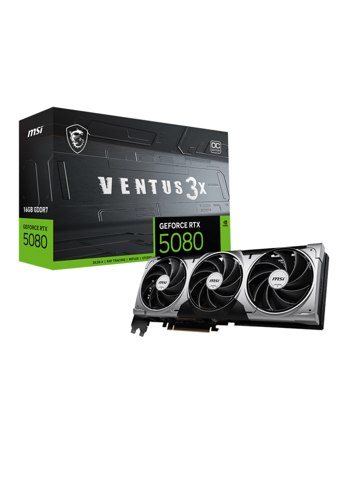 MSI GeForce RTX 5080 VENTUS 3X OC - 16GB GDDR7 RAM - Grafikkort, Grafikkort