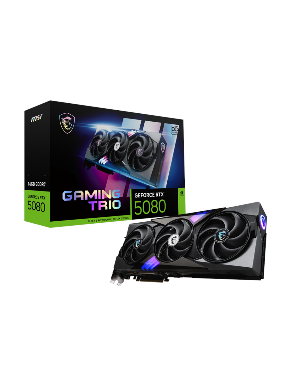 MSI GeForce RTX 5080 GAMING TRIO OC - 16GB GDDR7 RAM - Grafikkort, Grafikkort