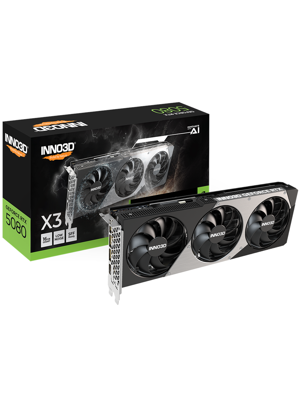 Inno3D GeForce RTX 5080 X3 - 16GB GDDR7 RAM - Grafikkort, Grafikkort