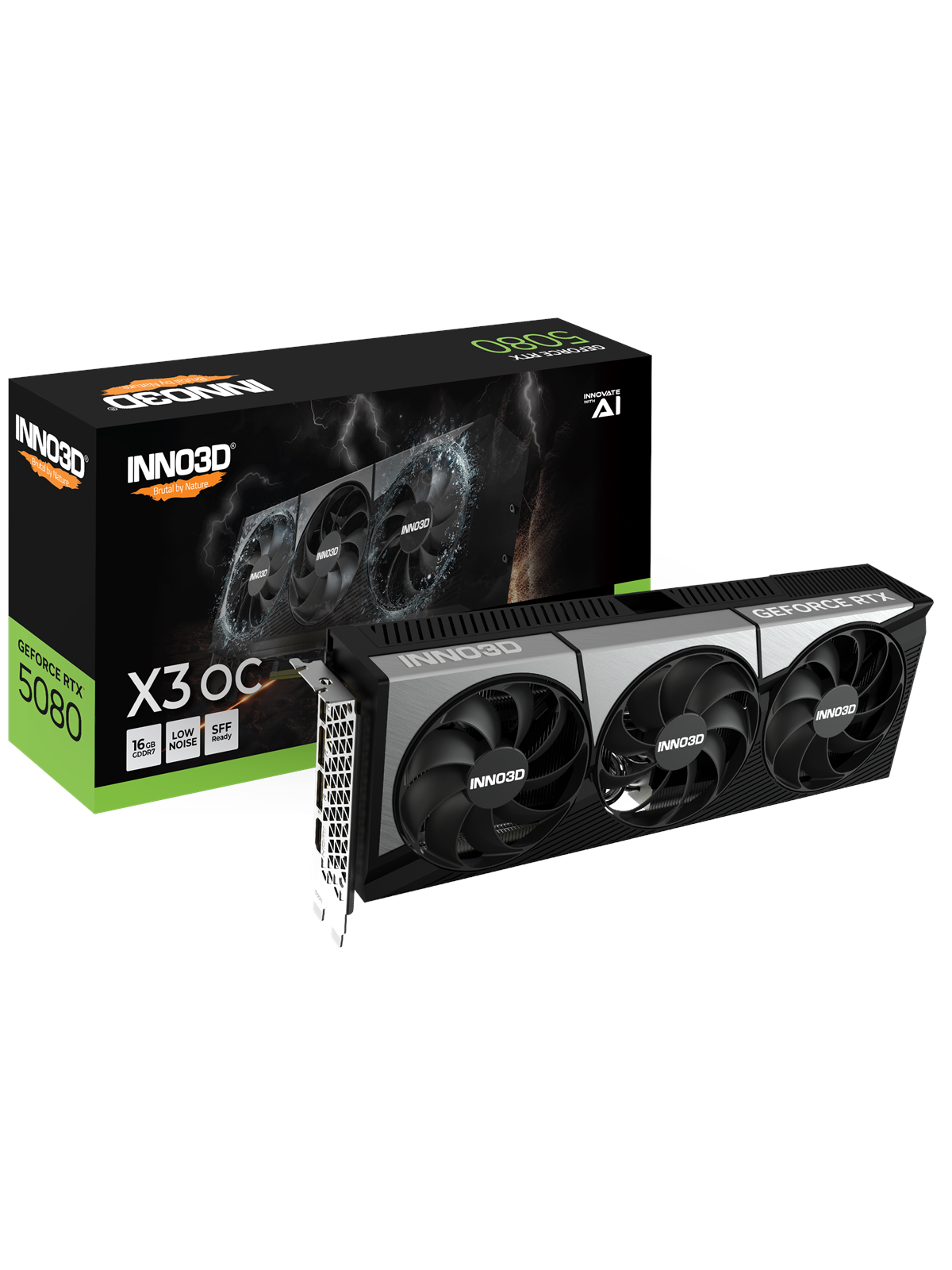 Inno3D GeForce RTX 5080 X3 OC - 16GB GDDR7 RAM - Grafikkort, Grafikkort