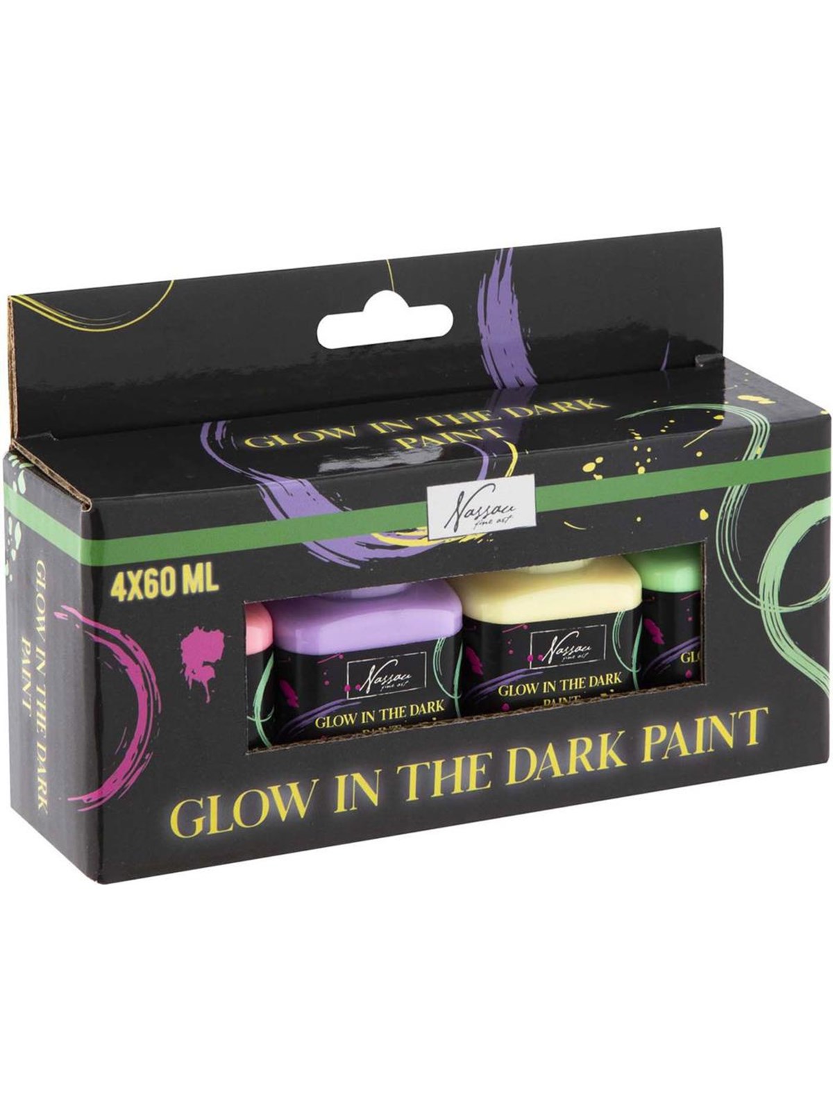 Nassau Acrylmaling Glow In Dark 4x60ml, Hobbyartikel