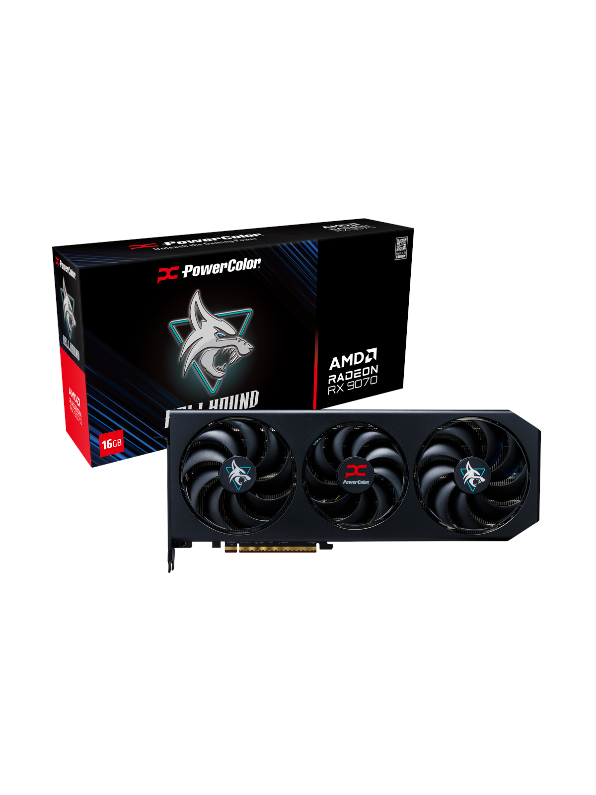 PowerColor Radeon RX 9070 Hellhound OC - 16GB GDDR6 RAM - Grafikkort, Grafikkort
