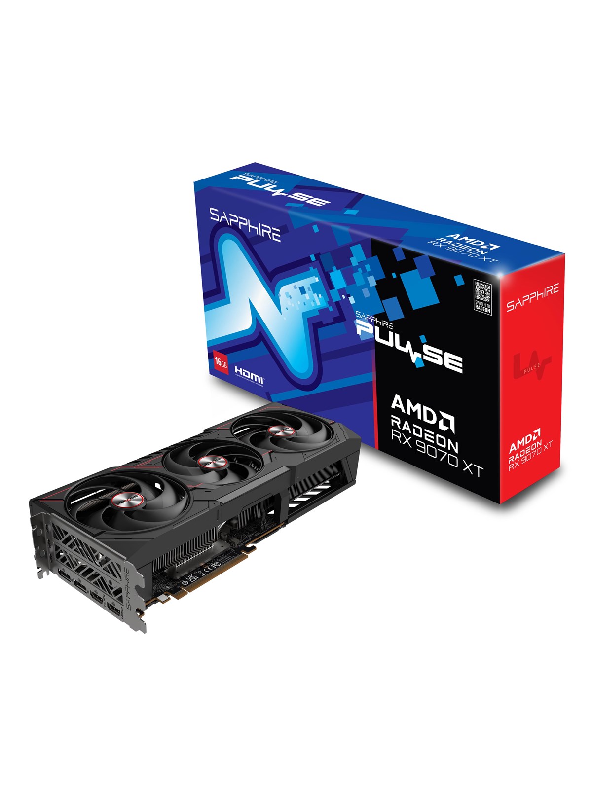 Sapphire Radeon RX 9070 XT Pulse - 16GB GDDR6 RAM - Grafikkort, Grafikkort