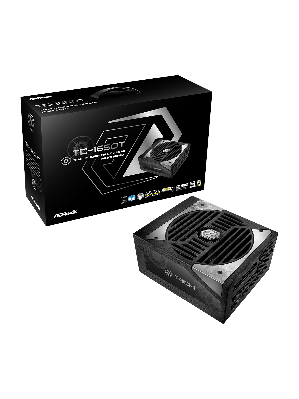 ASRock TC-1650T Strømforsyning - 1650 Watt - 135 mm - ATX 3.1 - 80 Plus Titanium certified