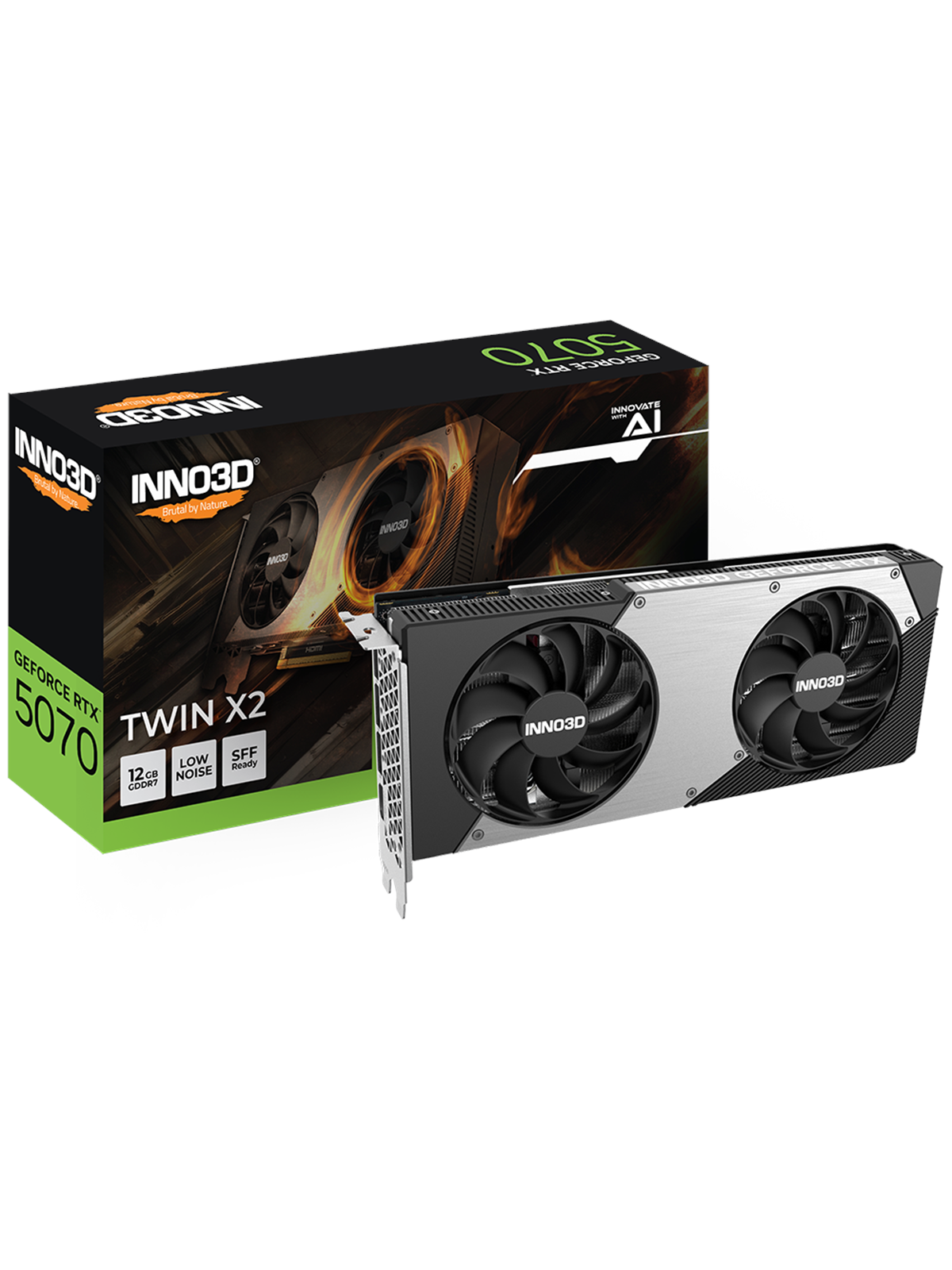 Inno3D GeForce RTX 5070 Twin X2 - 12GB GDDR7 RAM - Grafikkort, Grafikkort