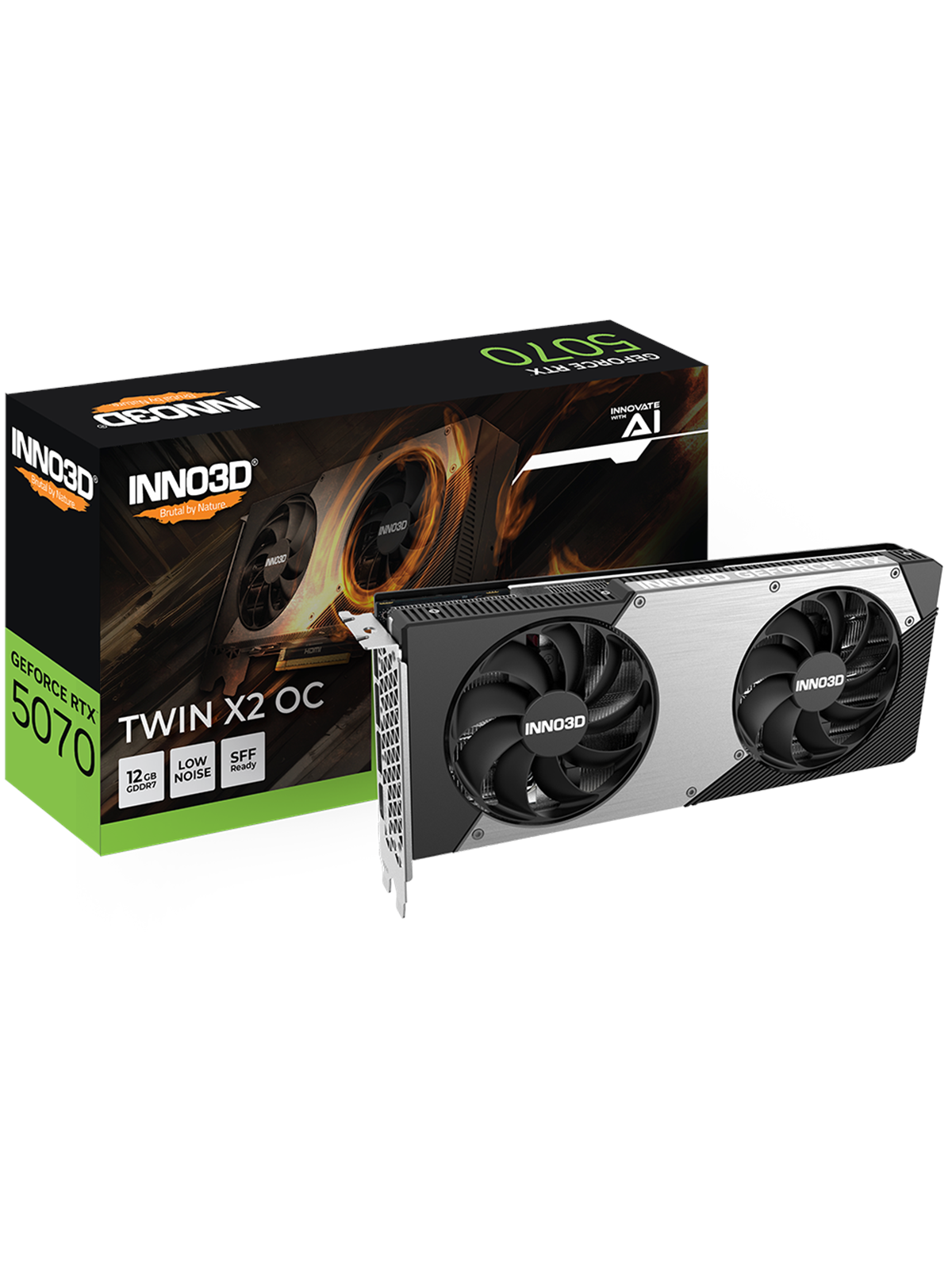 Inno3D GeForce RTX 5070 Twin X2 OC - 12GB GDDR7 RAM - Grafikkort, Grafikkort