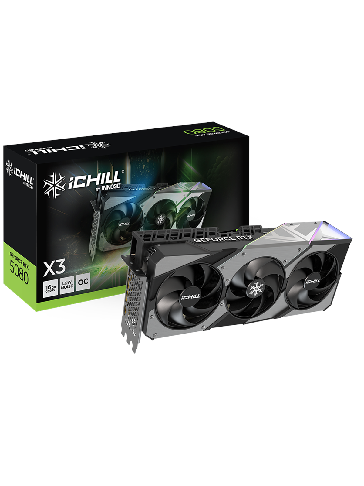 Inno3D GeForce RTX 5080 iCHILL X3 - 16GB GDDR7 RAM - Grafikkort, Grafikkort