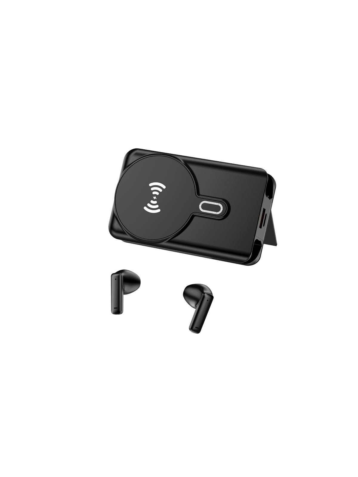 DENVER Powerbank + Bluetooth Earbuds - Black Powerbank - Sort - 5000 mAh