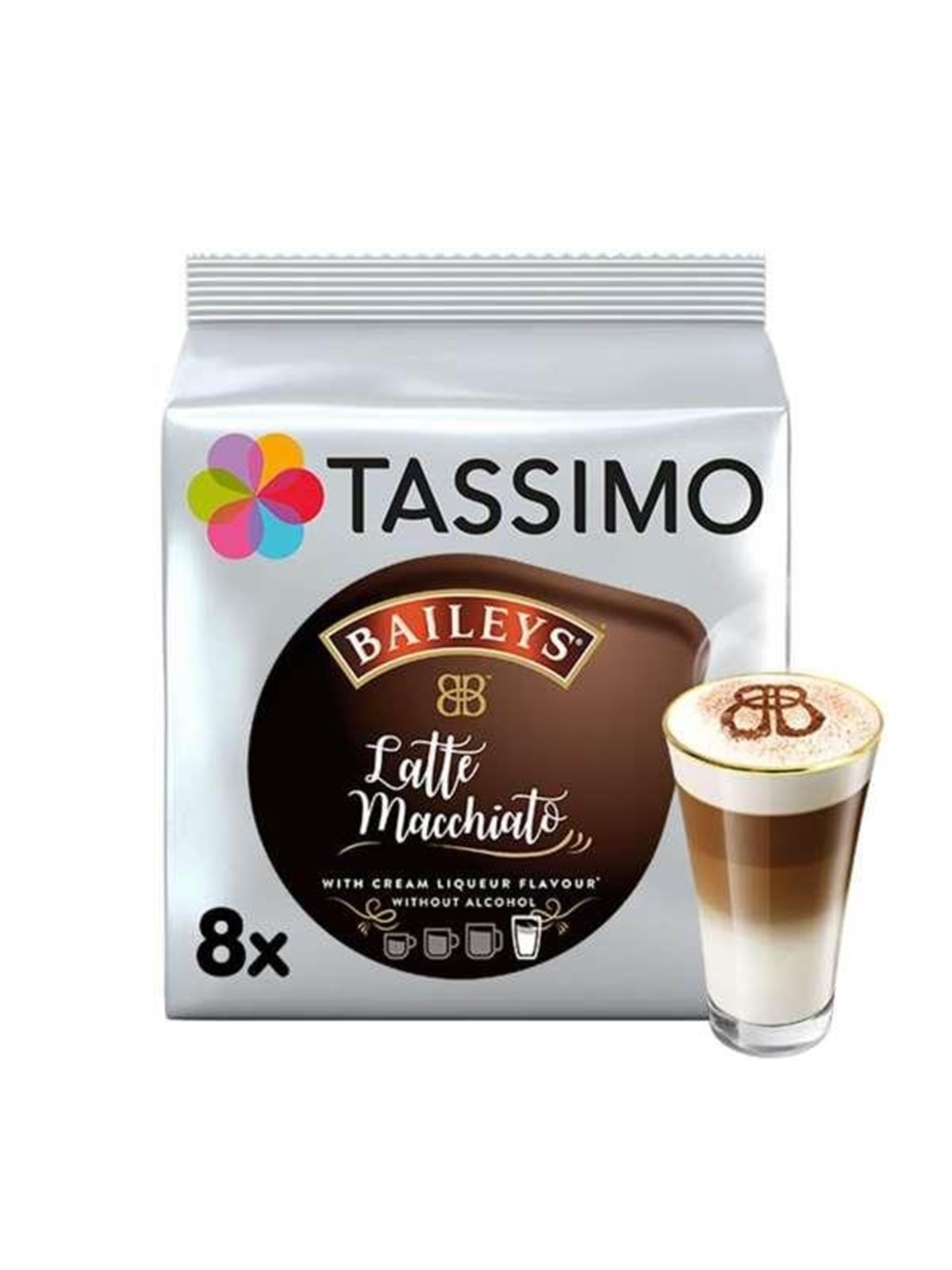 Tassimo Pods Baileys Latte Macchiato - 8 pcs, Kaffemaskine
