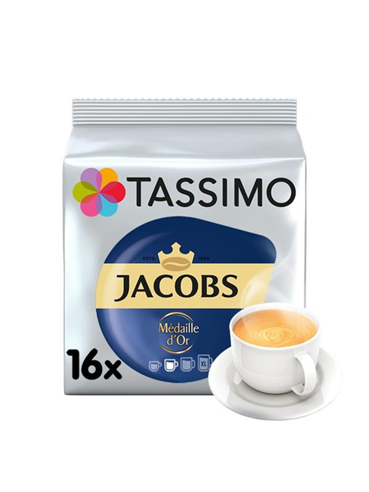 Tassimo Pods Jacobs Medaille d'Or - 16 pcs, Kaffemaskine
