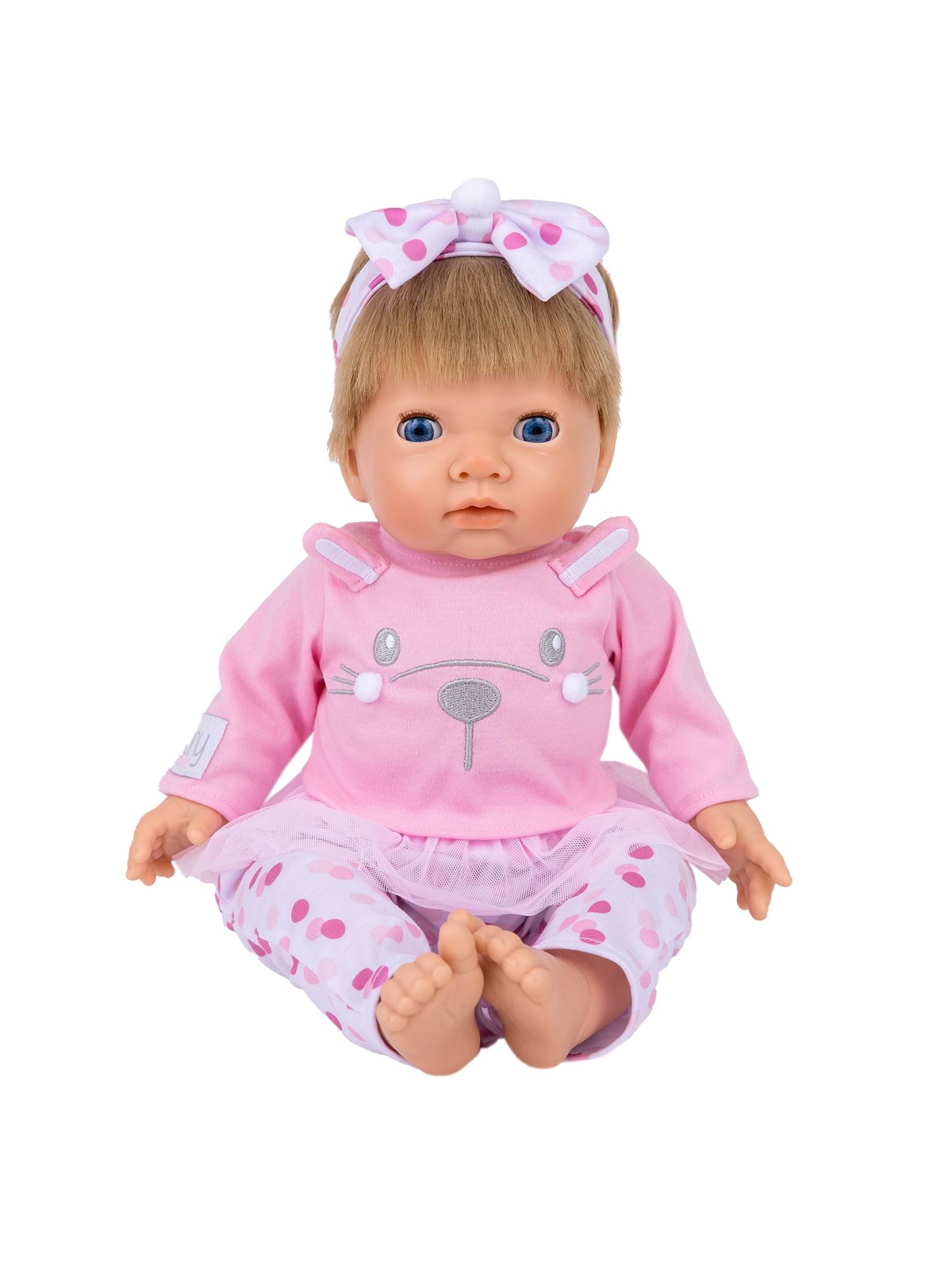 Tiny Treasures Dukke med blond hår og rosa outfit, Legetøj