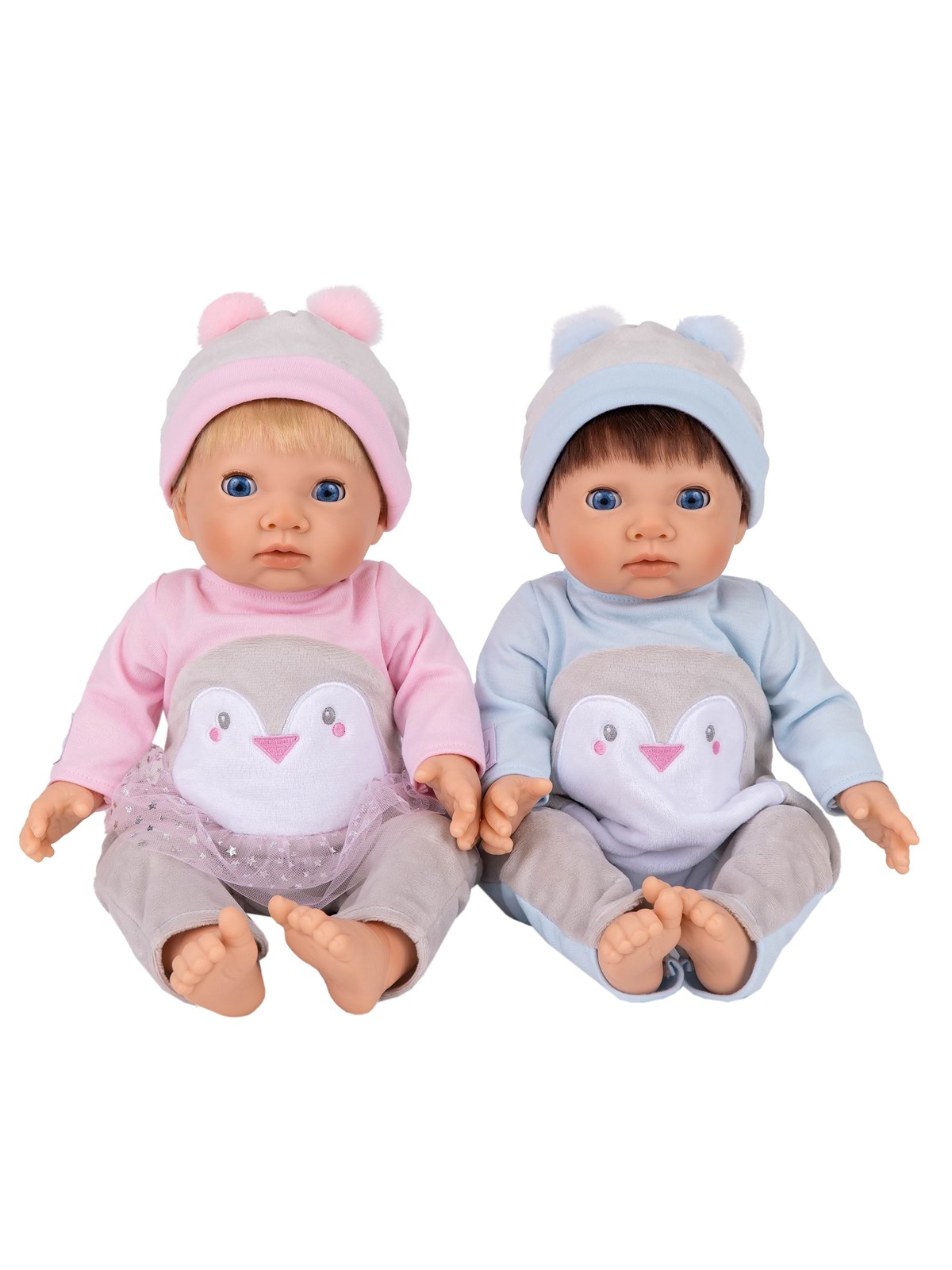 Tiny Treasures Babytvillingedukker i pingvin outfit, Legetøj