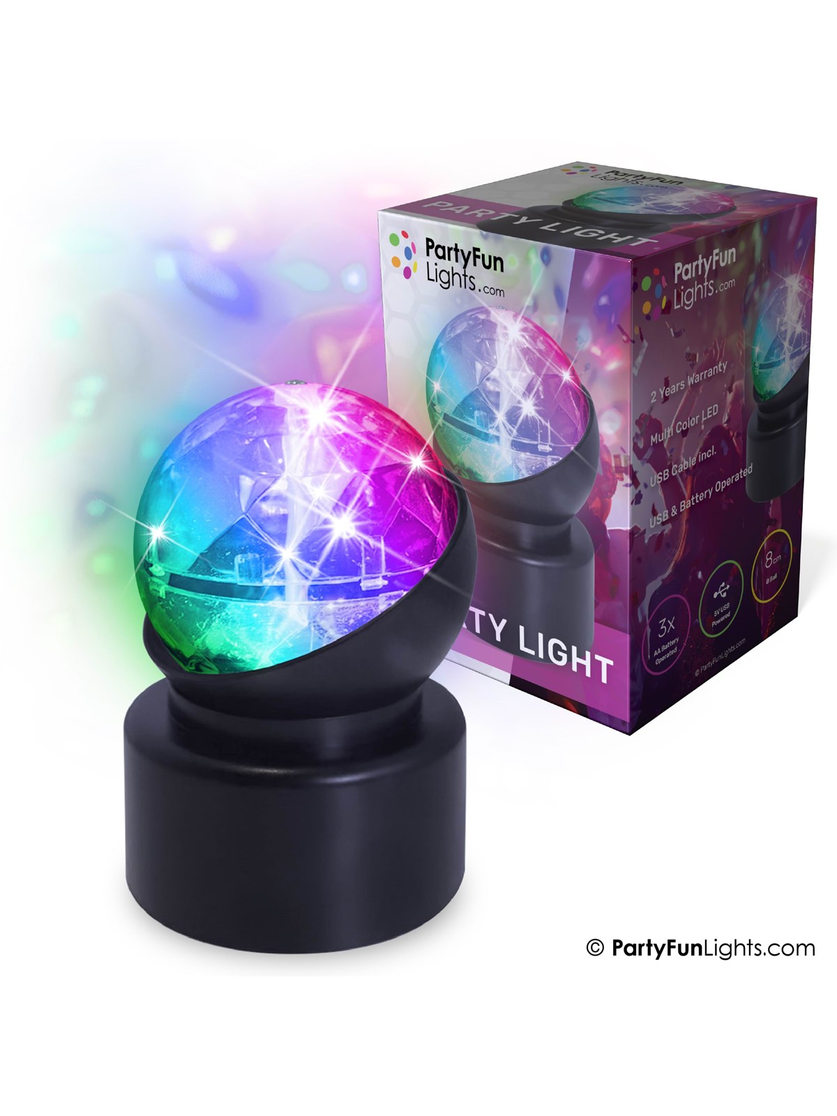 Party Funlight Mini Party lampe Ø: 8cm, Musik