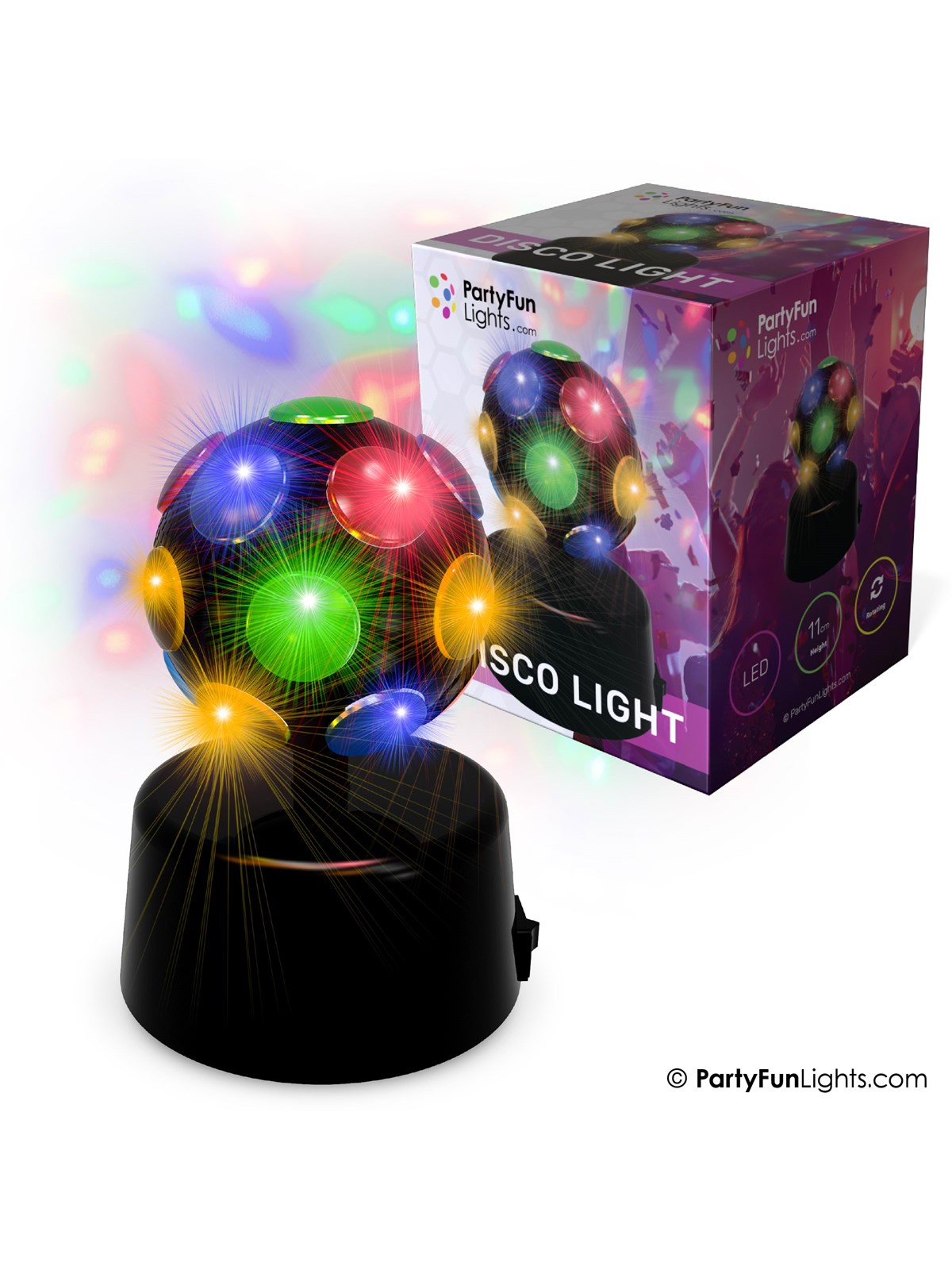 Party Funlight Mini disko lampe Ø: 9.2cm, Musik