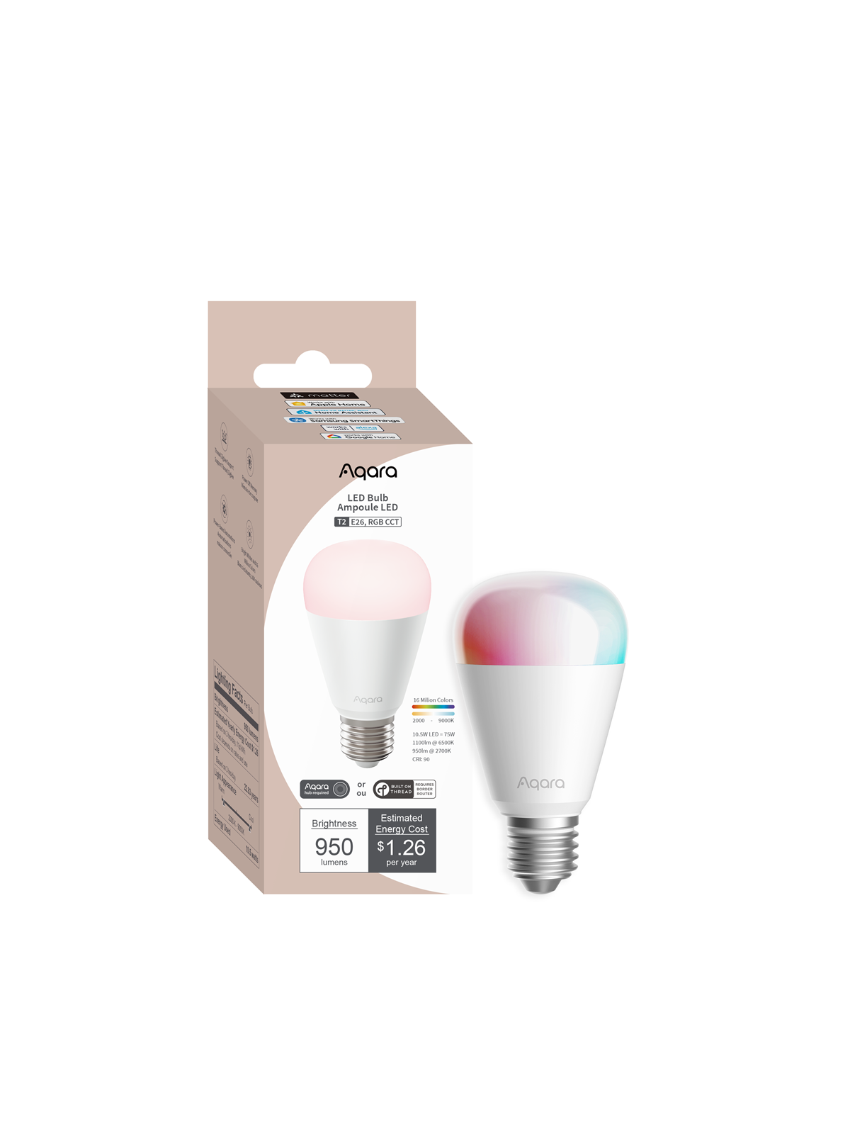 Aqara LED Bulb T2 (RGB CCT E27), Smart Home