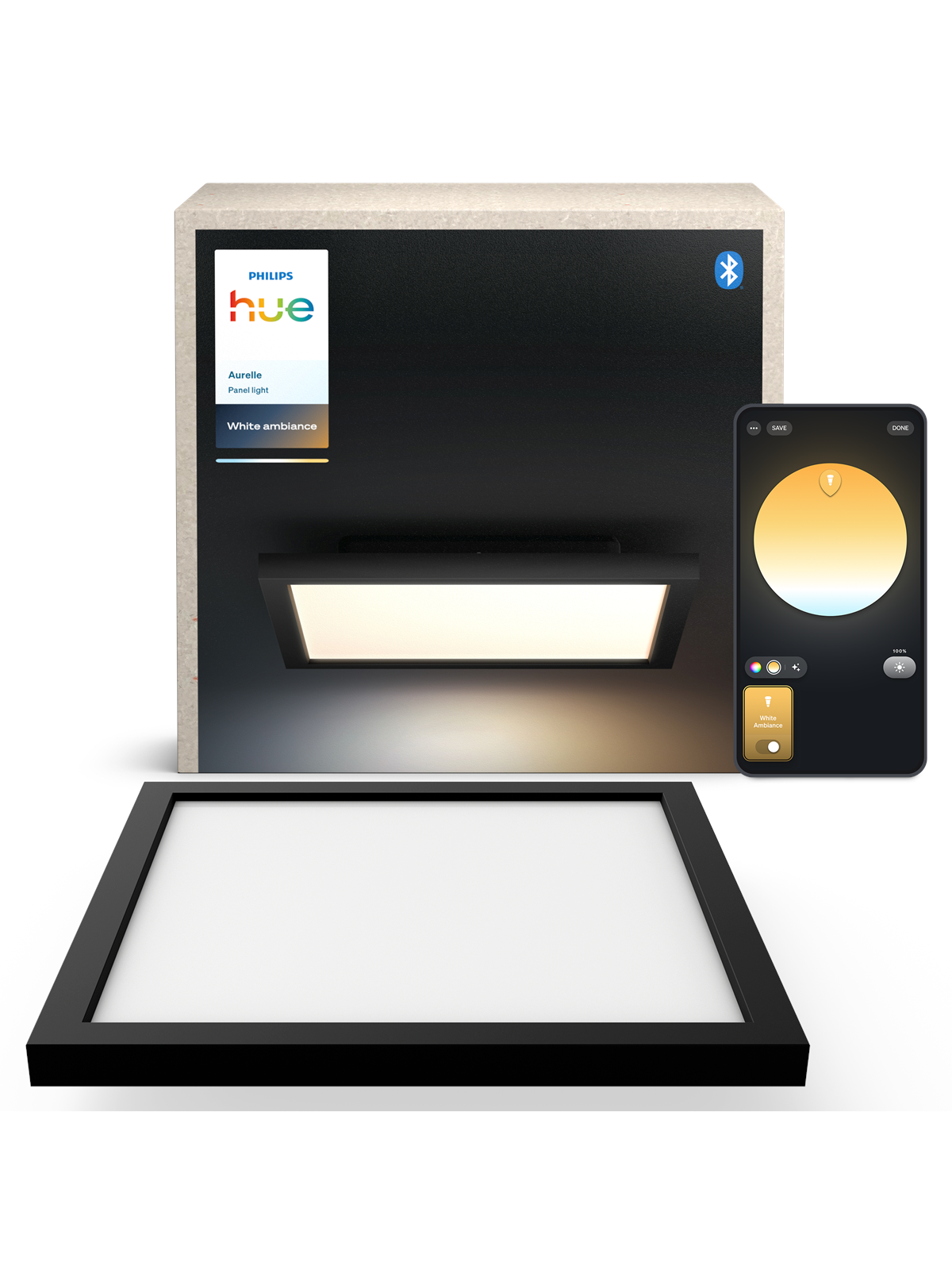 Philips Hue Aurelle panel square black, Smart Home