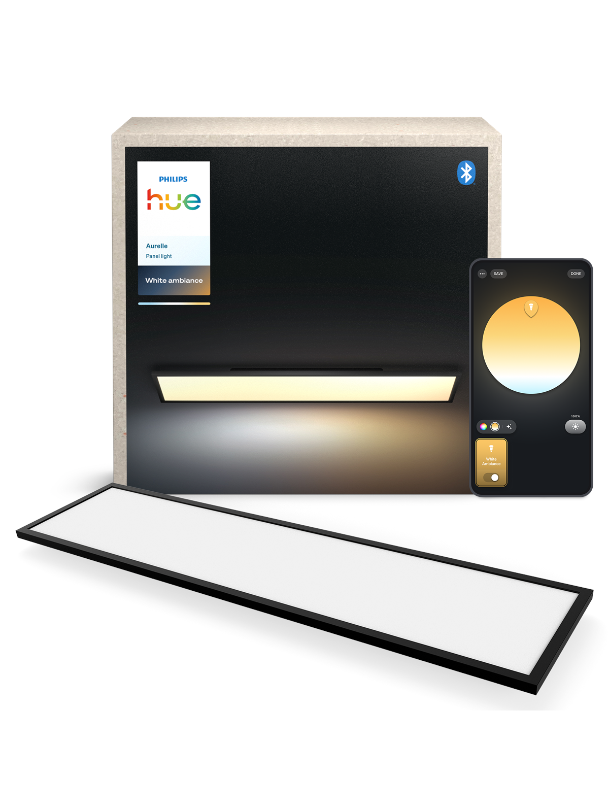 Philips Hue Aurelle panel rectagular black, Smart Home