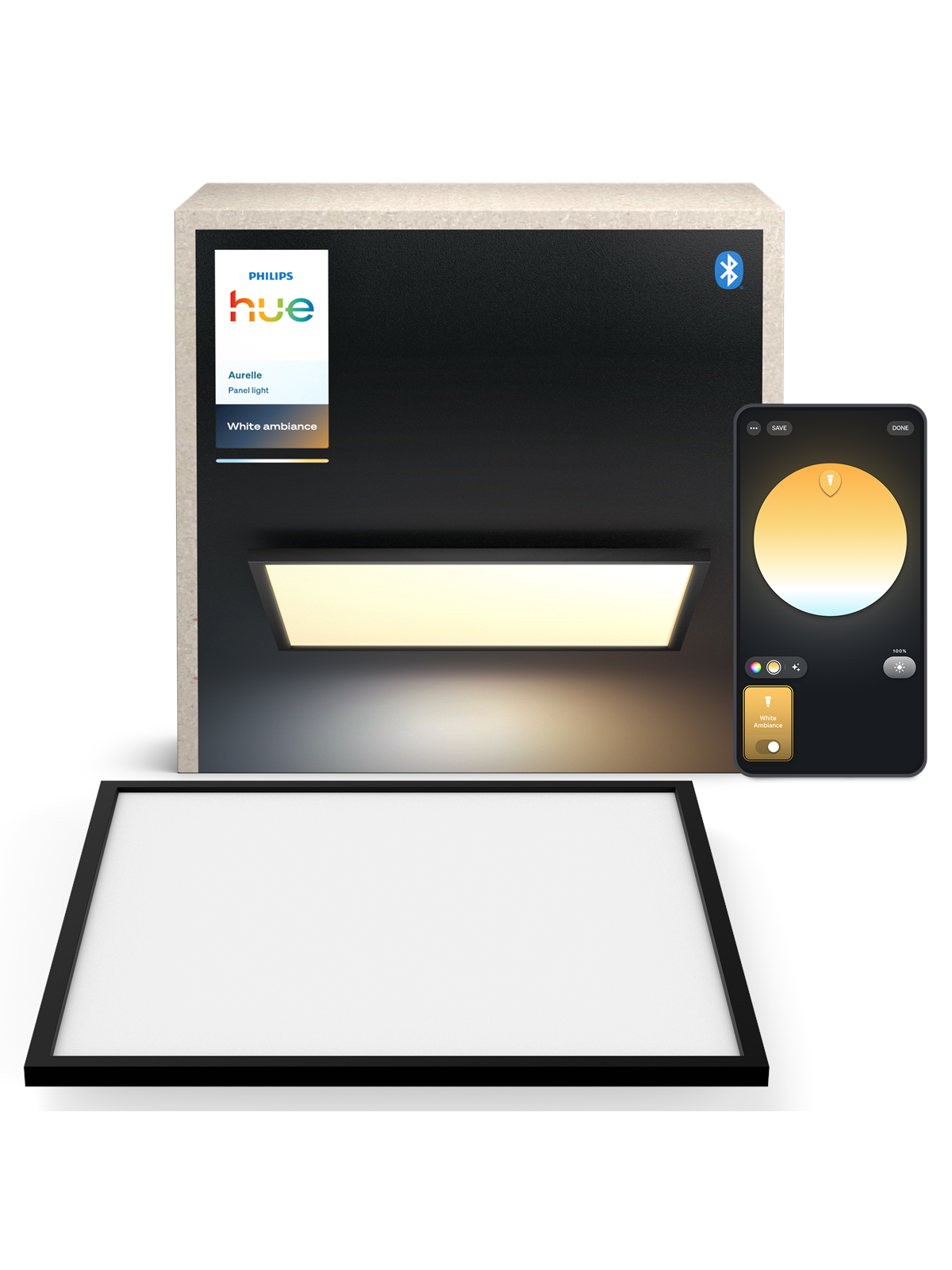Philips Hue Aurelle panel square XL black, Smart Home
