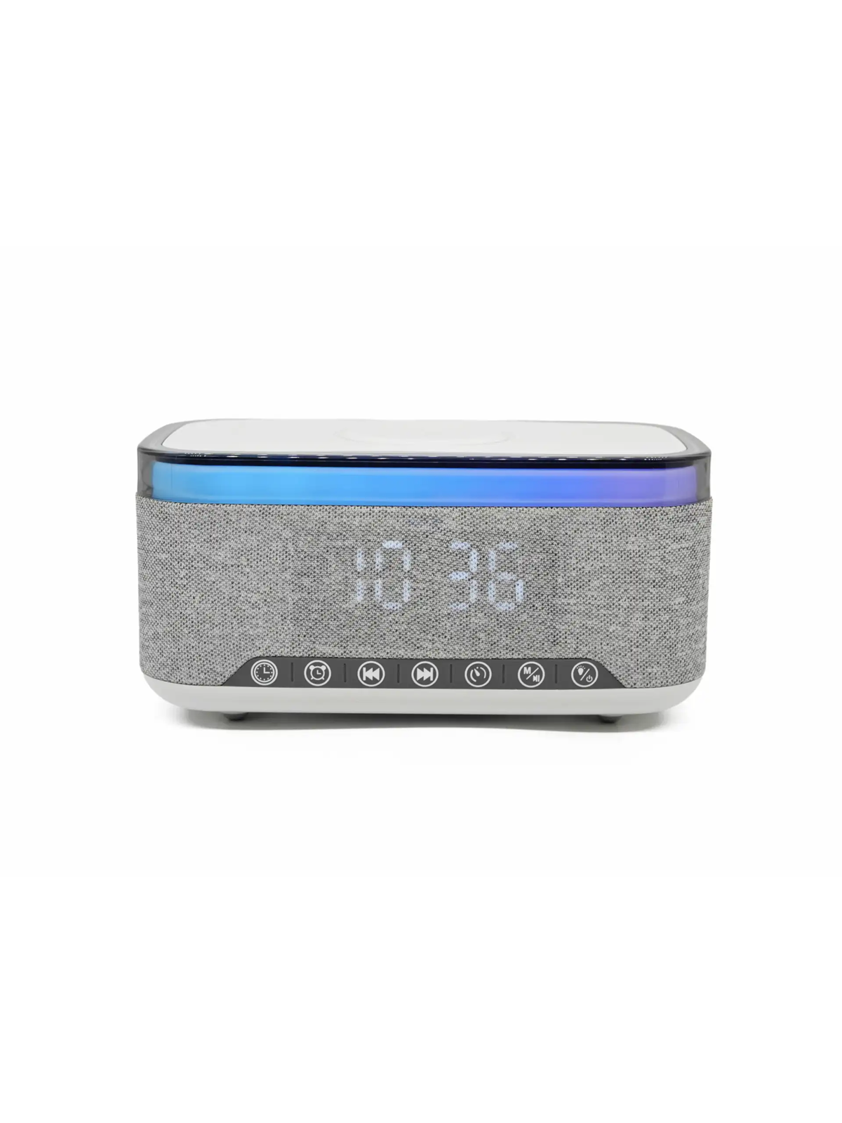 DENVER CRQ-225 - FM Clock Radio - with Bluetooth function & wireless charging - Gray - AM/FM - Grå
