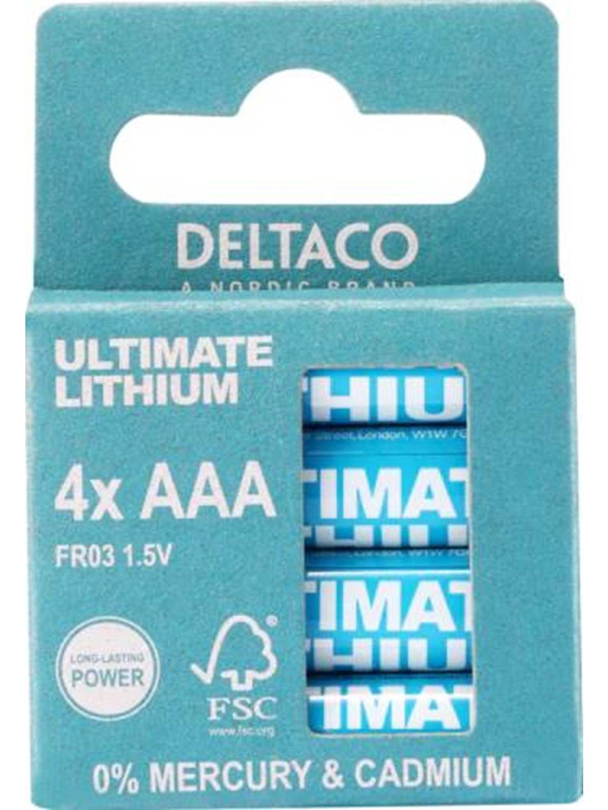 Deltaco Ultimate Lithium Batteries LR03/åA - 4-pack, Batteri
