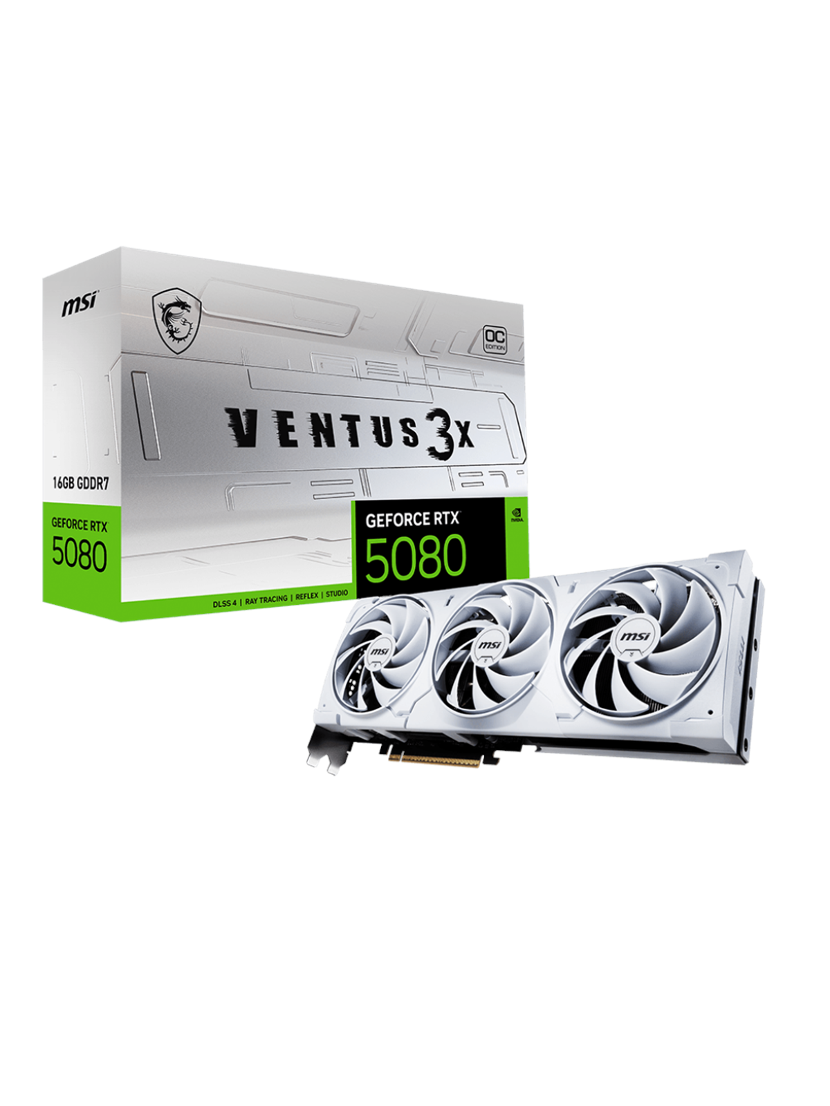 MSI GeForce RTX 5080 VENTUS 3X OC WHITE - 16GB GDDR7 RAM - Grafikkort, Grafikkort