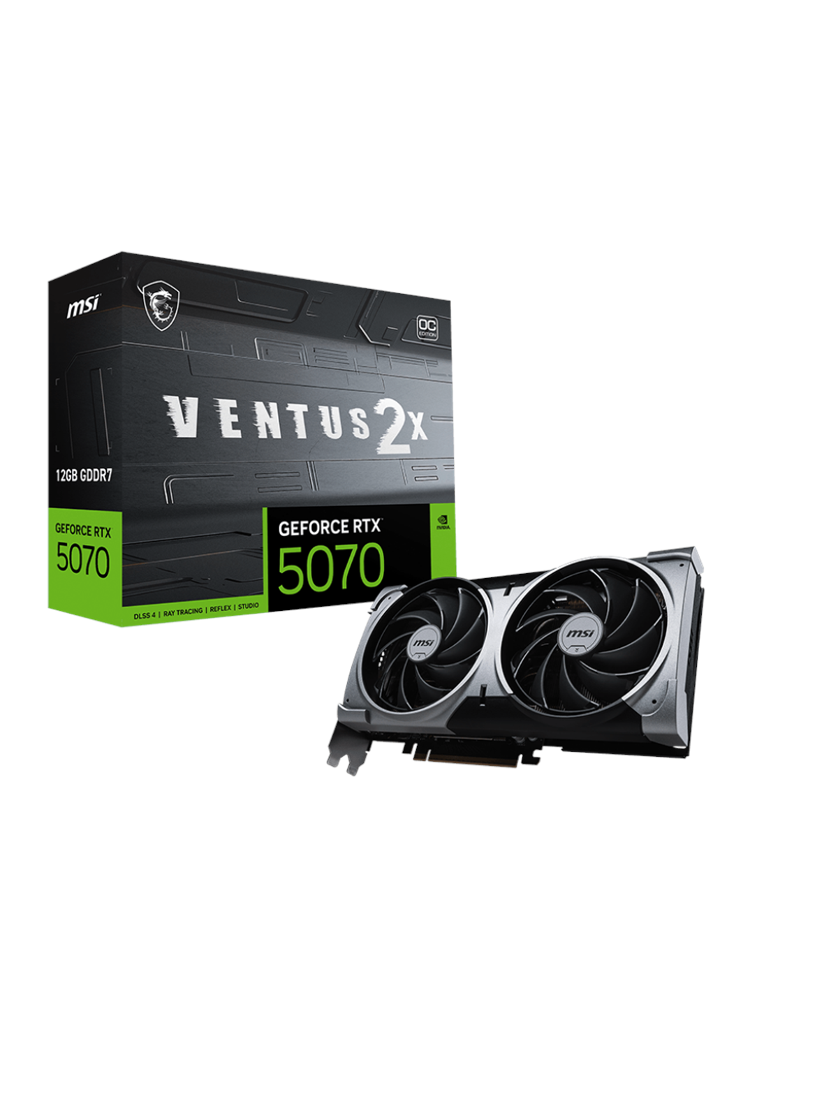 MSI GeForce RTX 5070 VENTUS 2X OC - 12GB GDDR7 RAM - Grafikkort, Grafikkort