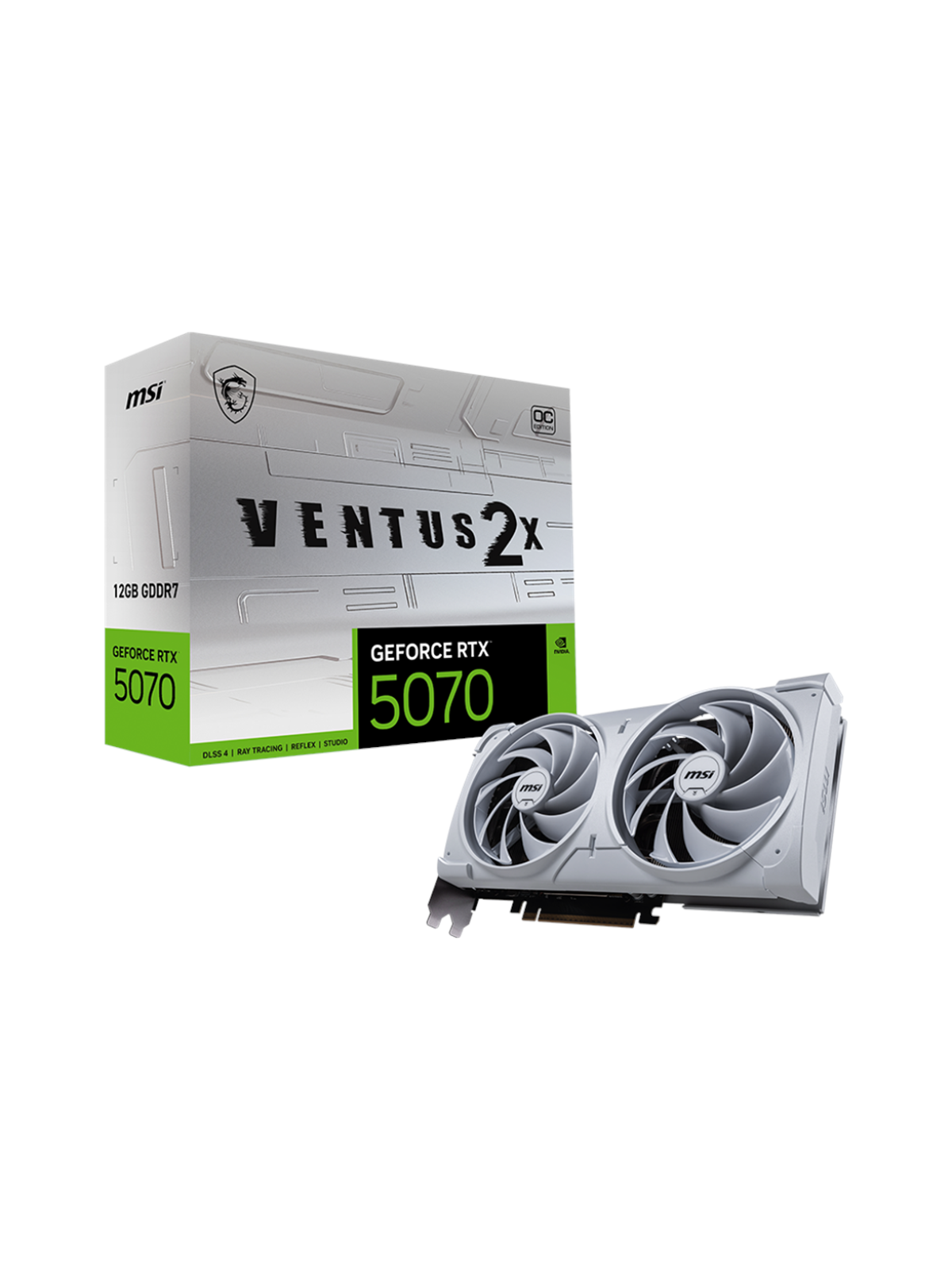 MSI GeForce RTX 5070 VENTUS 2X OC WHITE - 12GB GDDR7 RAM - Grafikkort, Grafikkort