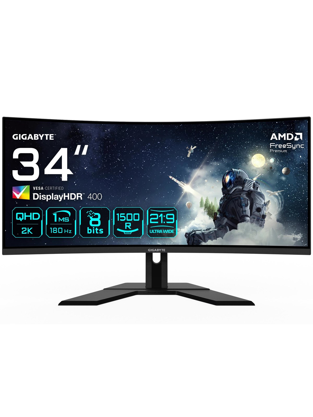 34" GIGABYTE G34WQCP - 3440x1440 (UWQHD) - 180Hz - VA, Computerskærm