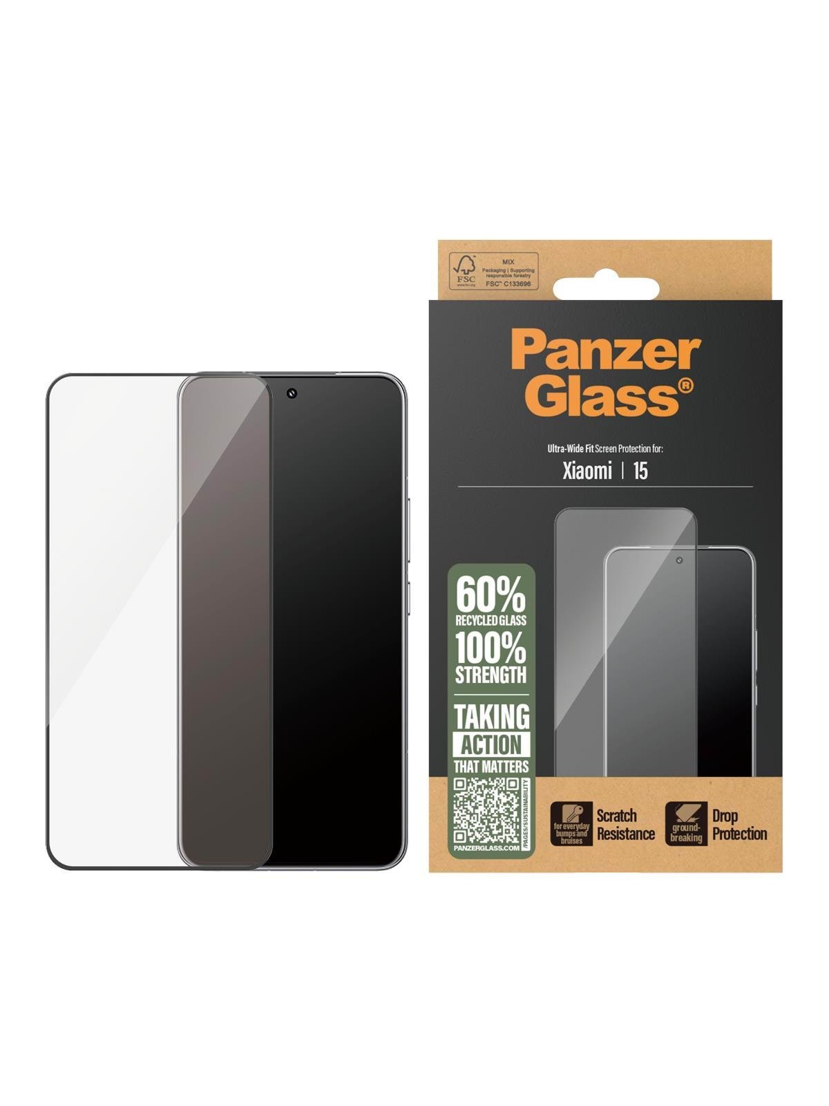 PanzerGlass Screen Protector Xiaomi 15 | Ultra-Wide Fit, Beskyttelsesglas
