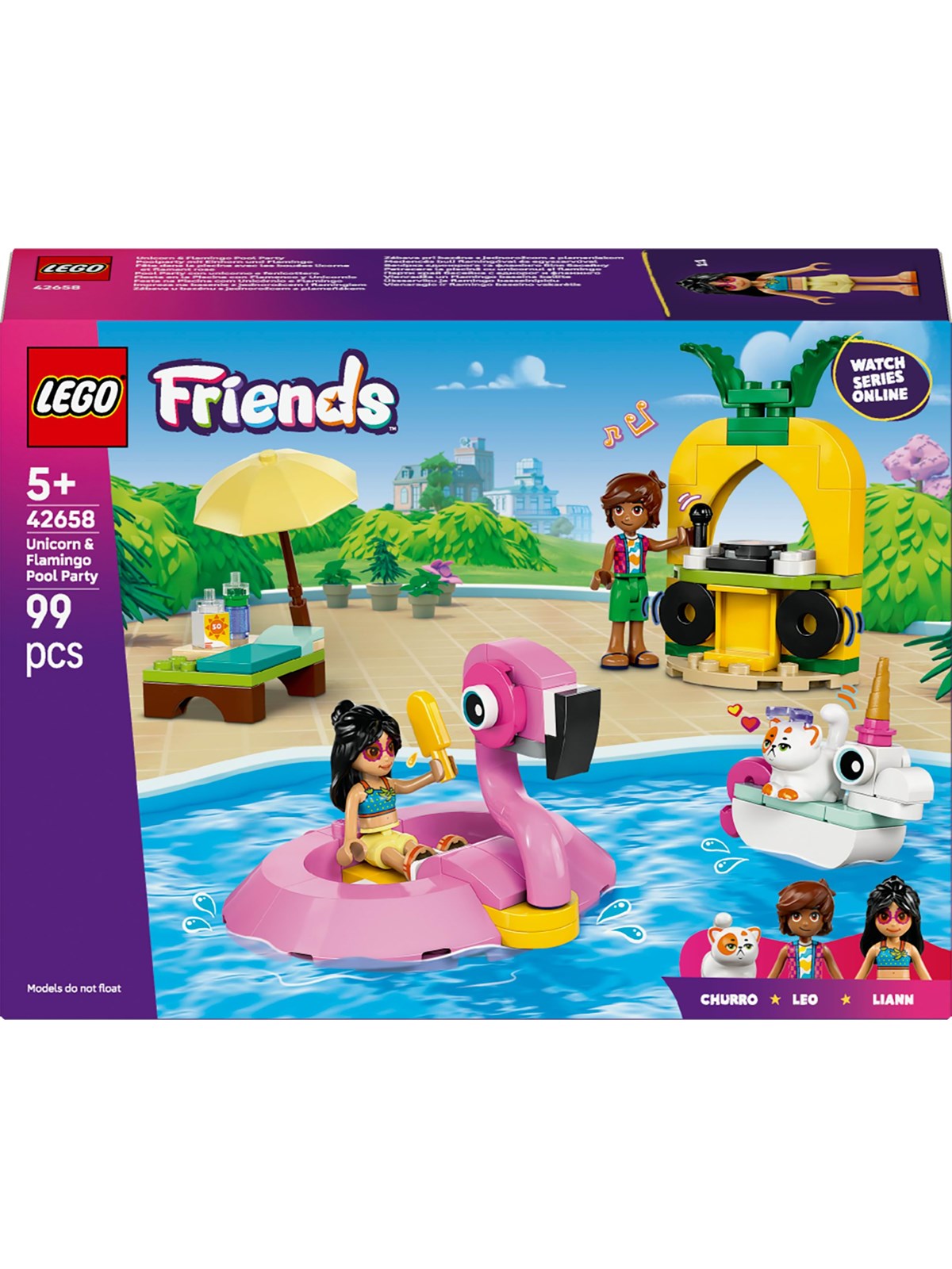 LEGO Friends 42658 Poolparty med enhjørning og flamingo