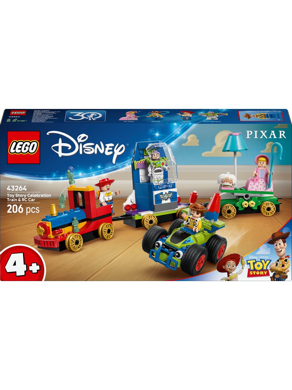 LEGO Disney 43264 Toy Story-fejring: Tog og fjernstyret bil