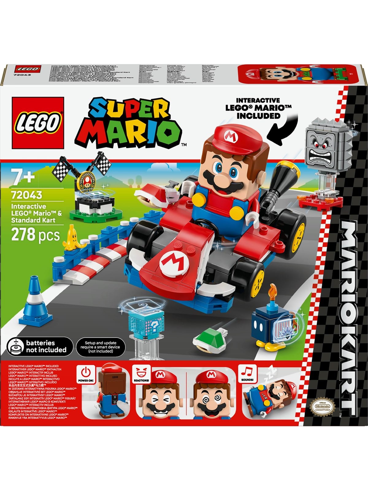 LEGO Super Mario 72043 Mario Kart - Interaktiv Mario og Standard Kart