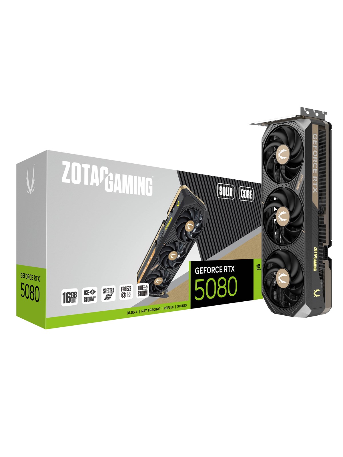 ZOTAC GeForce RTX 5080 Solid Core - 16GB GDDR7 RAM - Grafikkort, Grafikkort