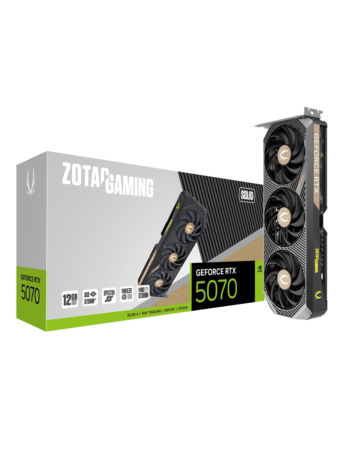 ZOTAC GeForce RTX 5070 Solid - 12GB GDDR7 RAM - Grafikkort, Grafikkort