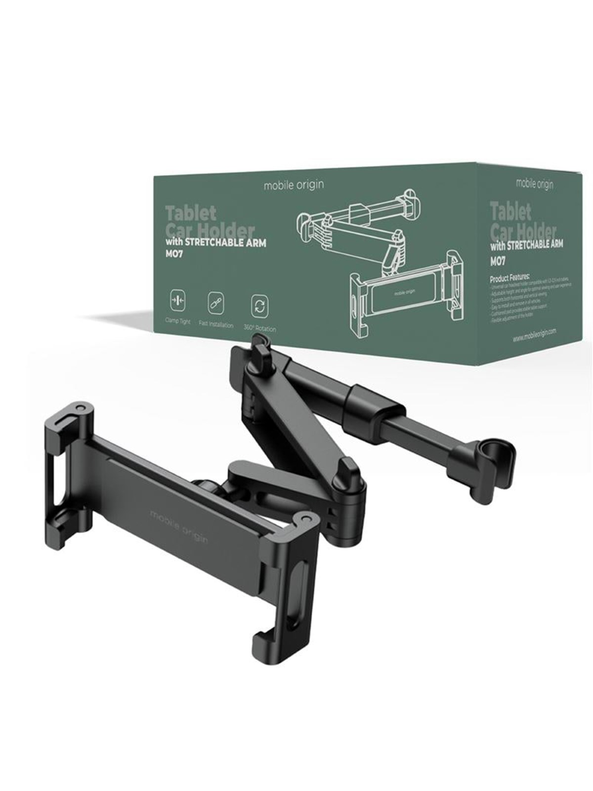 Mobile Origin Tablet Car Holder with Stretchable Arm CA7, Mobil Tilbehør