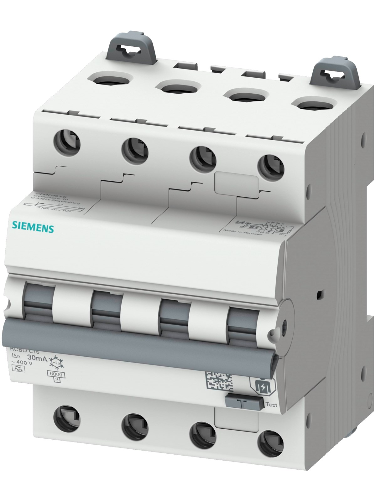Siemens RCBO kombiafbryder 3P+N 30mA 6kA C20A, Komponent Til Tavle Og Kasse