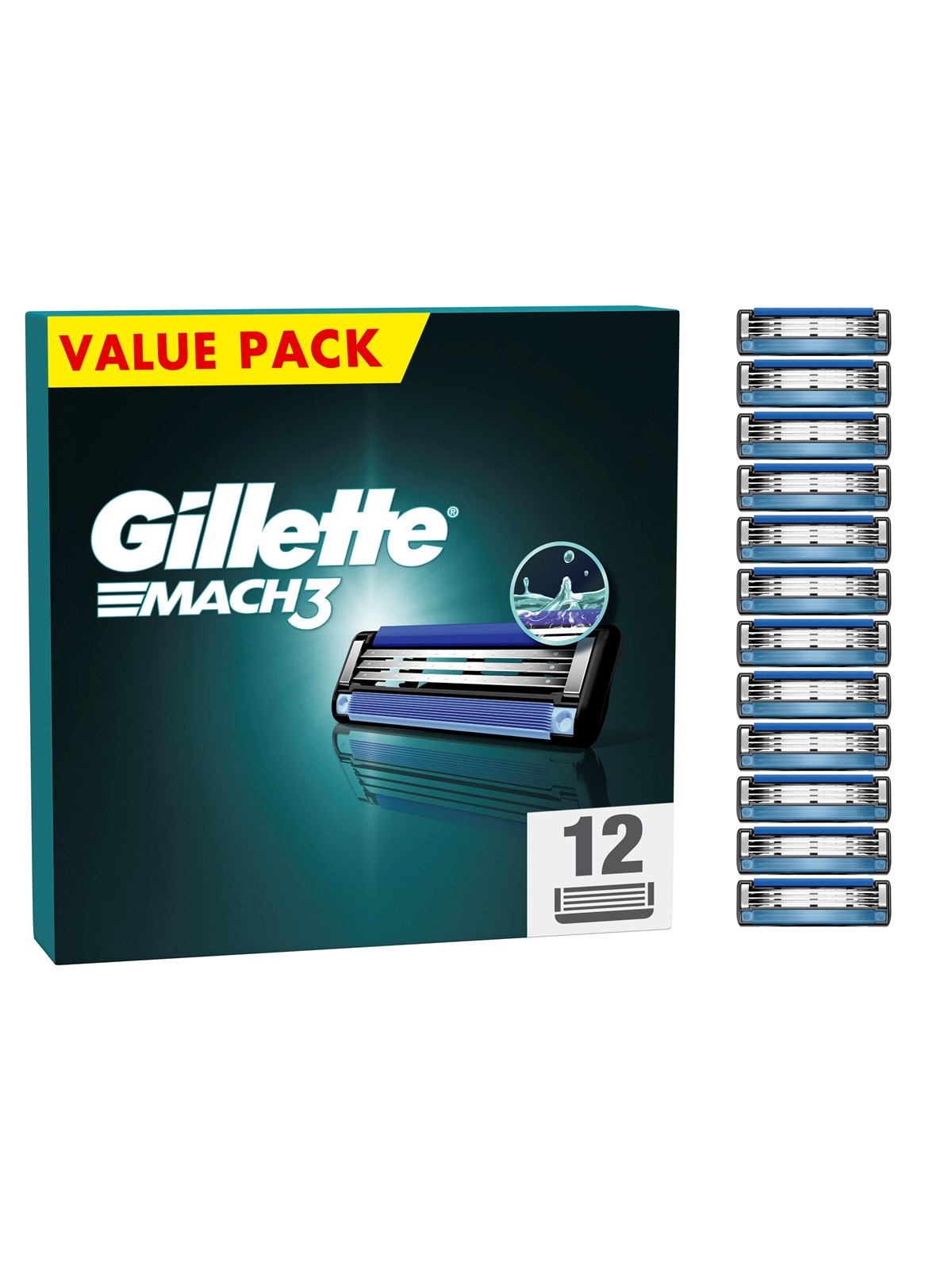 Gillette Mach3 Base 12 pcs, Barbergrej