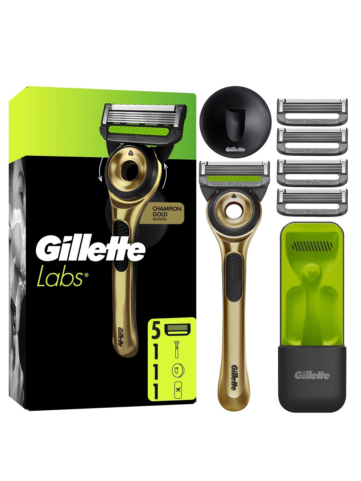 Gillette Labs Razor 5 blades + Hanger Gold, Barbergrej