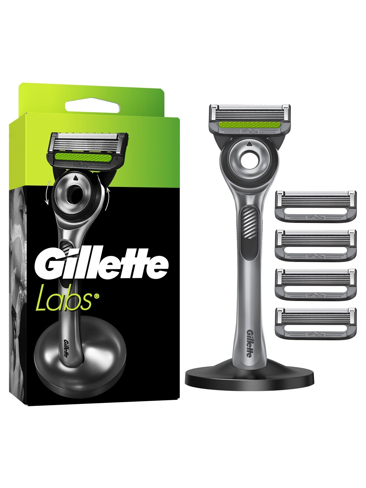 Gillette Labs Razor 5 blades + Stand Silver, Barbergrej