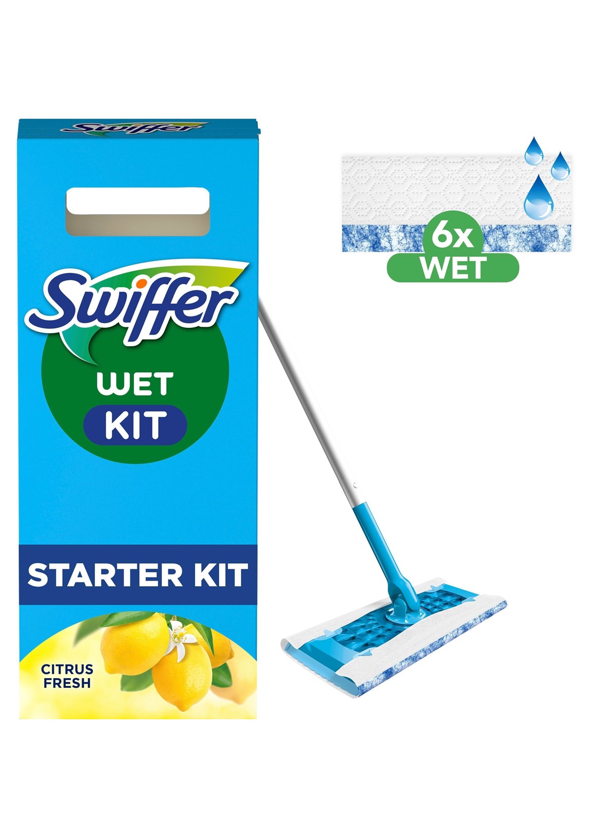 Swiffer Floor Handle 1 (+ 6 wet), Rengøring