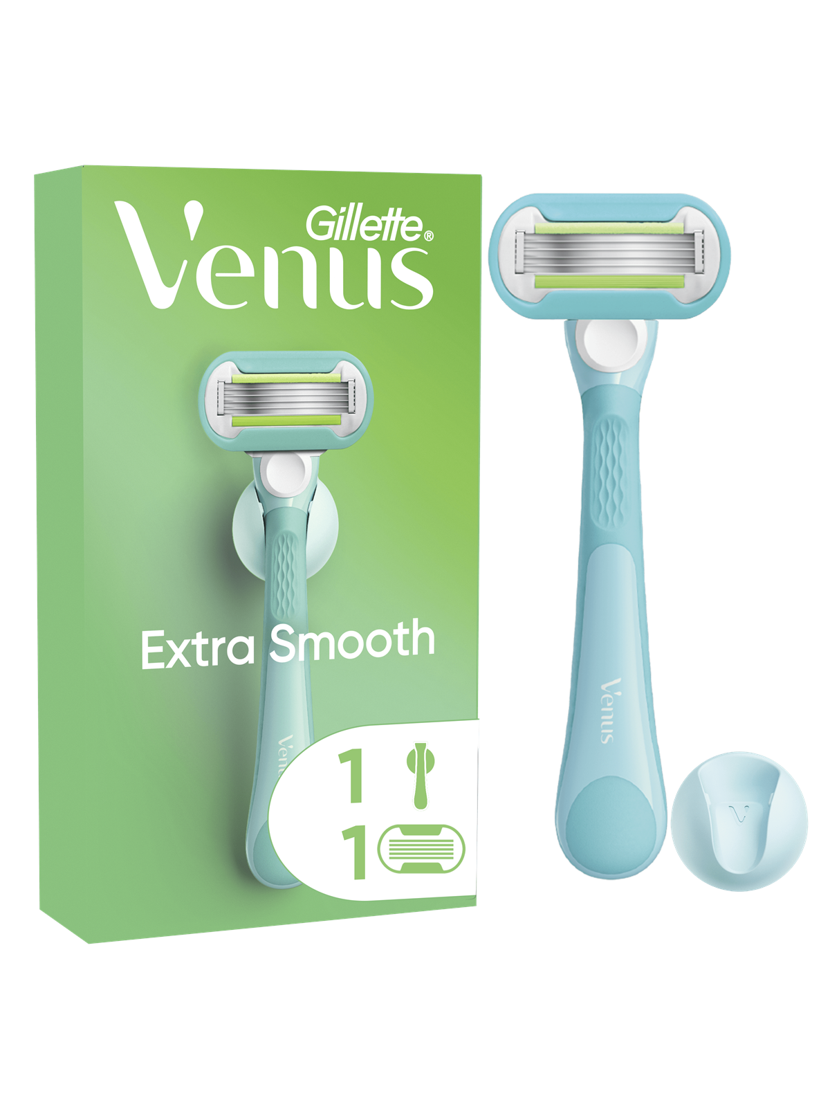Gillette-Venus Extra Smooth Handle + 1 refill + 1 holder, Barbergrej