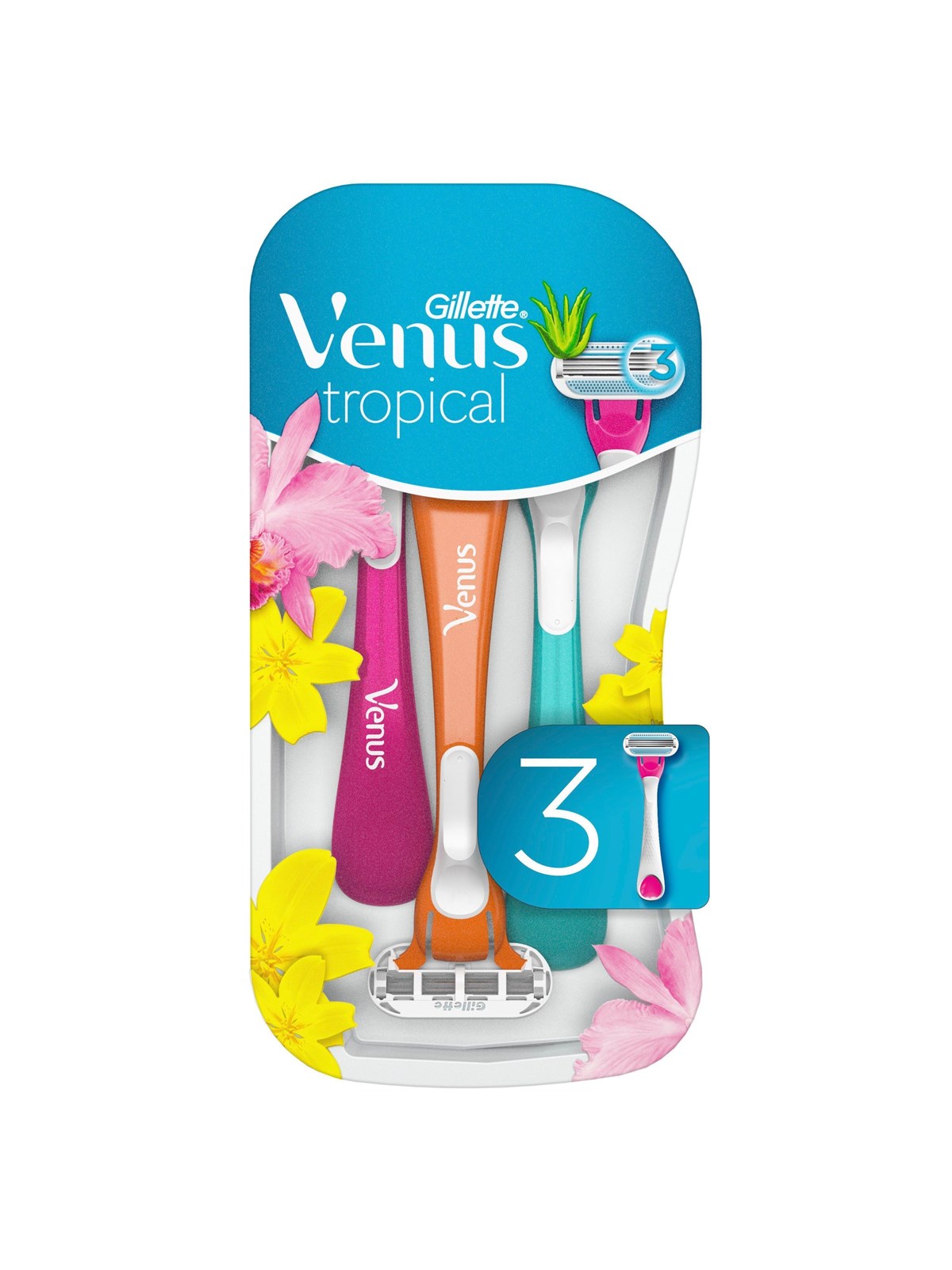 Gillette-Venus Tropical Handles - 3 pcs, Barbergrej