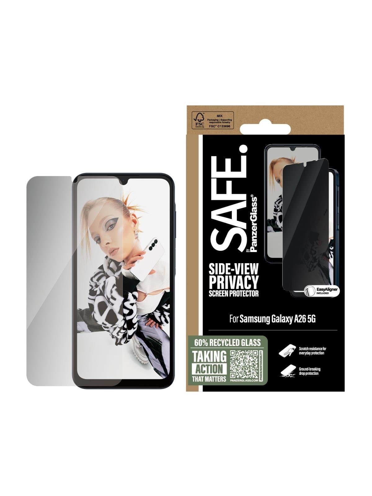 SAFE by PanzerGlass Privacy Screen Protector Samsung Galaxy A26 5G | Ultra-Wide Fit