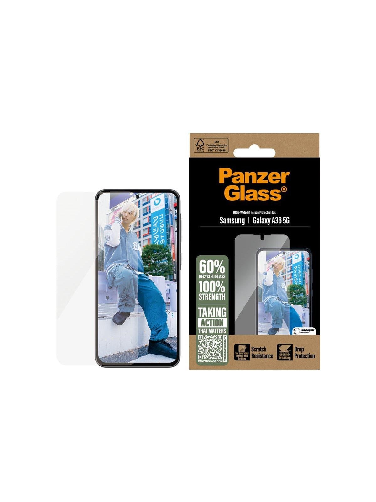 PanzerGlass Screen Protector Samsung Galaxy A36 5G | Ultra-Wide Fit, Beskyttelsesglas
