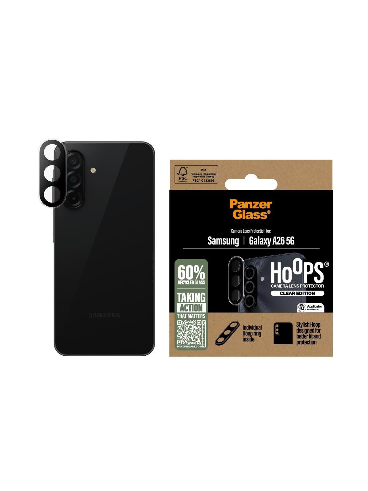 PanzerGlass Hoops Transparent Lens Protector Samsung Galaxy A26 5G, Beskyttelsesglas