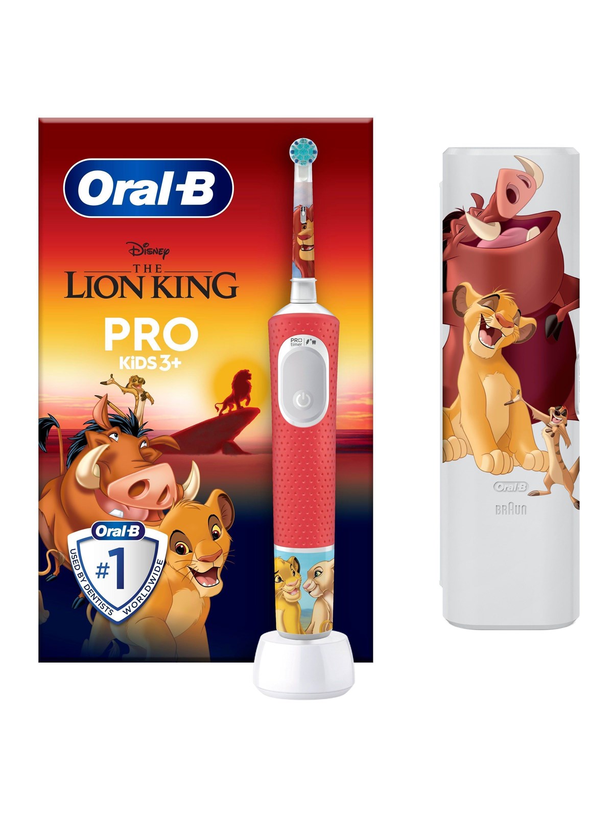 Oral-B Eltandbørste Vitality Pro Kids Lion King Rejseetui, El Tandbørste