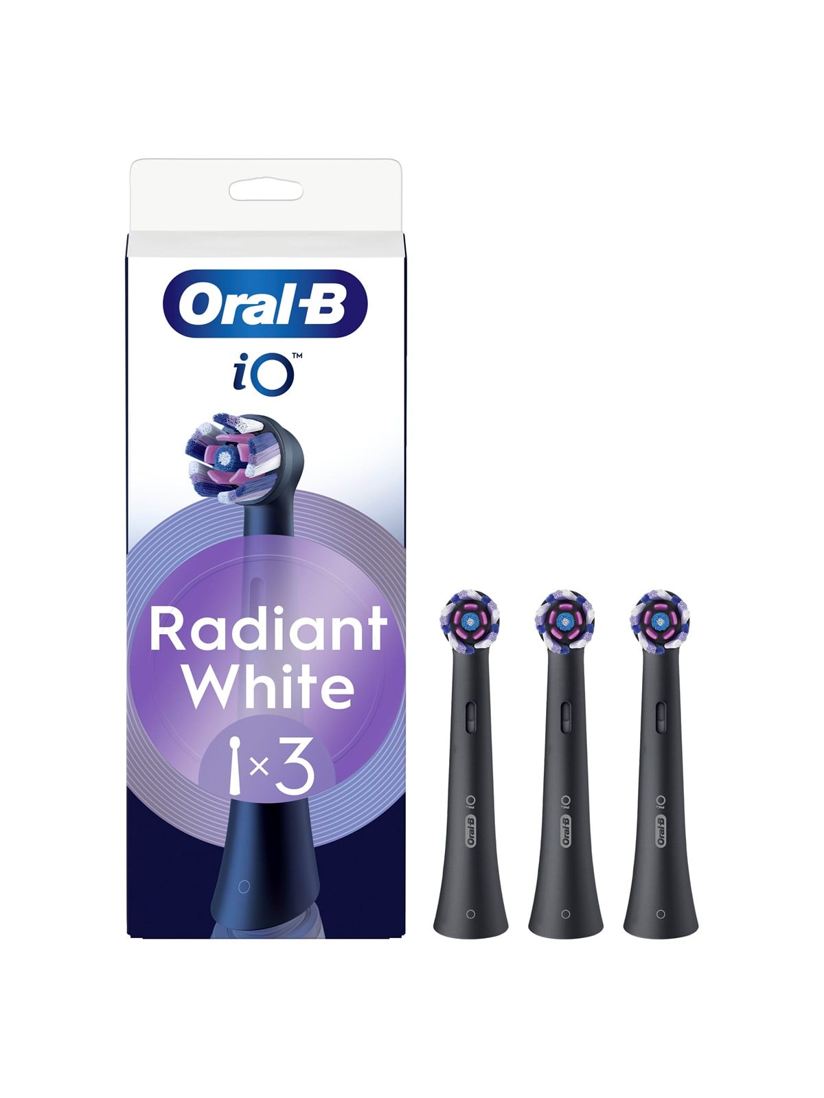 Oral-B Tandbørstehoveder iO Radiant White Black - 3 pcs, El Tandbørste
