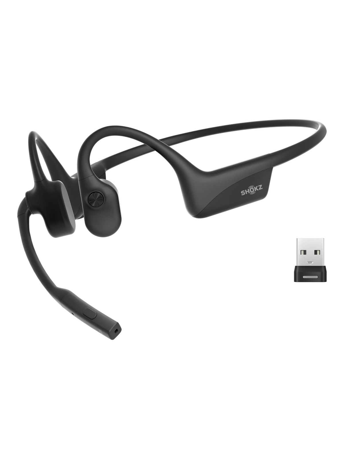 Shokz OpenComm2 UC 2025 Upgrade (USB-A Dongle) - Black, Hovedtelefonerheadset2
