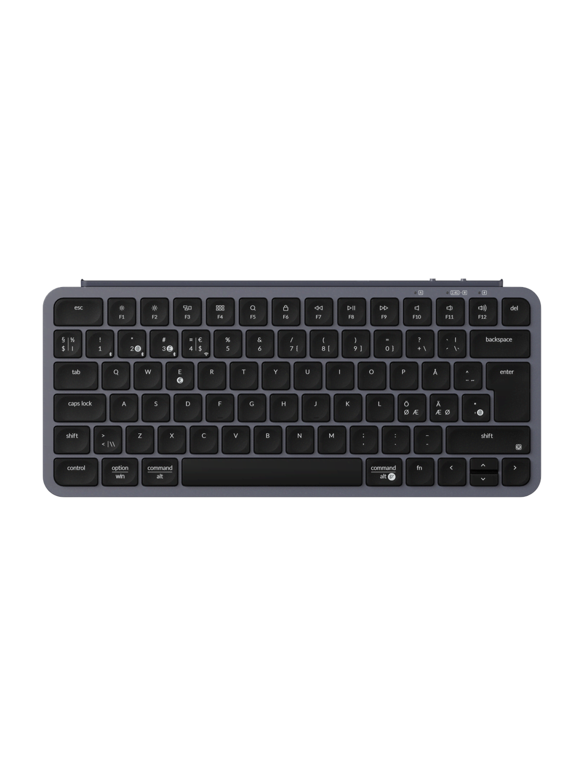 Keychron B1 Pro Ultra-Slim Wireless Keyboard Tri-Mode - Space Grey - Tastatur - Nordisk - Grå